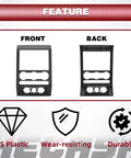 HECASA dash radio bezel center trim panel for 2004–2008 Ford F-150; front and back views, ABS plastic, black