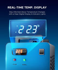 Industrial CO2 Water Chiller For K40 Laser Engravers Up To 50 Watts with digital temperature display and indicator lights.