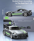 Mercedes Benz GT R Pro 1/12 Scale RC Car Official Licensed Drift Vehicle with realistic body design and size dimensions shown.