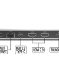 Thunderbolt 3 Dock For Laptop Users Delivers Snazzy Desk Setups With 85W Fast Charging, showing ports like USB 3.1, HDMI, and Gigabit Ethernet.