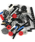 Loose parts from 4 Speed Gearbox DIY Transmission Kit For Power Functions Building Blocks MOC Style Brick Set with various gears