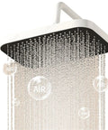 Heavy Hitter Adjustable Shower Set With Expansive Waterfall Head showcasing cascading water droplets and sleek design.