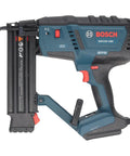 Pro Grade 18V Brushless 18 Gauge Cordless Brad Nailer Kit With 2.0 Ah Battery Charger And Carry Bag Ridiculously Smooth Action side view of brad nailer