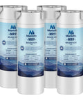 XWF Refrigerator Water Filter Replacement MR-XWF Model, 4 Pack displayed, NSF certified for chlorine removal.