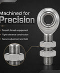 Three Quarter Inch Rod End Bearings Heim Joints Set Of Two With Right Hand Thread Sixteen Threads Per Inch Bore Zinc Plated Steel