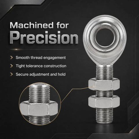 Three Quarter Inch Rod End Bearings Heim Joints Set Of Two With Right Hand Thread Sixteen Threads Per Inch Bore Zinc Plated Steel