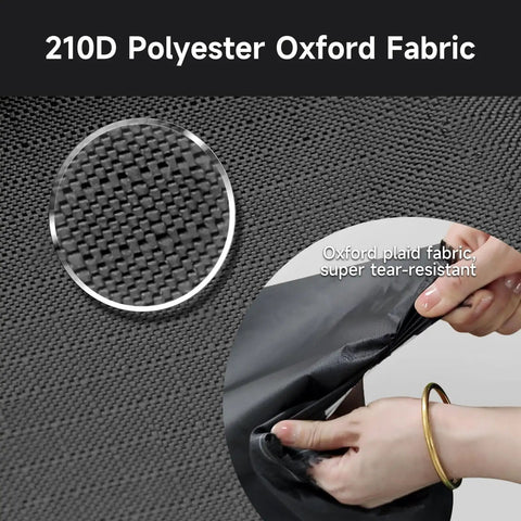 Close-up of 210D polyester Oxford fabric showing texture, used in Heavy Duty Outdoor Bike Storage Tent Shed Waterproof Shelter 6.56x4.92x5.58ft Portable Bicycle Shelter With Carry Bag For Motorcycle And Garden Tools Upgraded Durable Weatherproof Cover Medium.