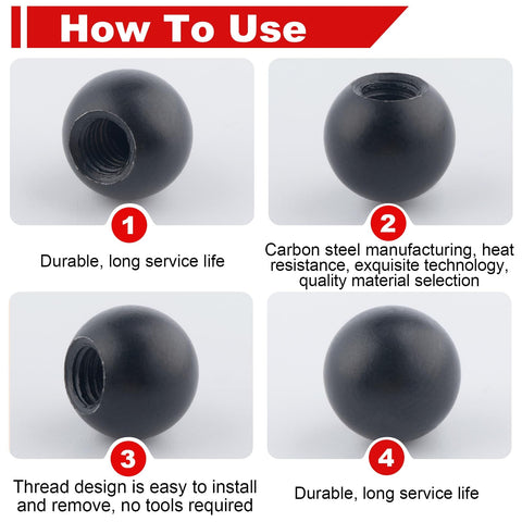 Ten Pack M4 Threaded Cap Nuts Knob Set For Furniture And Ball Lamp Light Fixtures Decorative Carbon Steel Screw Caps Black Knob Covers Durable Hardware For Cabinets And DIY Projects usage instructions