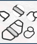 VTEC Solenoid Gasket And Spool Valve Filter Screen Replacement Kit For Honda Prelude Civic Del Sol All Models 1995 1996 1997 1998 1999 2000 2001 Pack Of 2 Black Durable Easy Install Plug And Play DIY Friendly rubber and metal gaskets on display