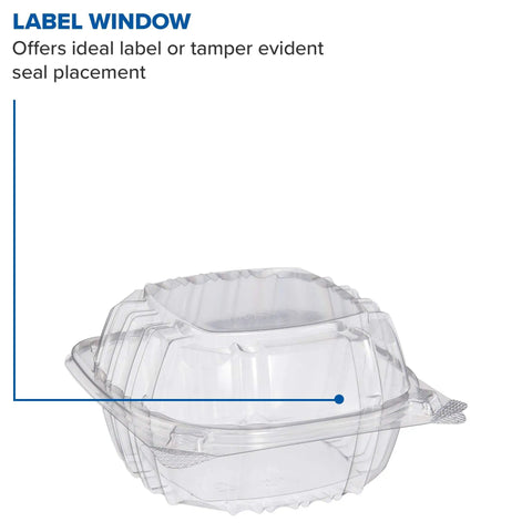 Clear Hinged Plastic Food Containers With Tight Seal Lids Leak Proof Takeout Trays Bulk Restaurant Packs 6 By 5 Point 8 Inches Case Of 500 Fresh Stacking Design For Snazzy Meals And Zero Mess Guaranteed