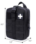 Molle Pouch Tactical First Aid Bag With Rip Away EMT Medical Organizer 600D Nylon Water Resistant Multipocket Pouch Black