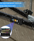 7 Way Trailer Junction Box Weatherproof Rugged Kit With Color Coded Terminal Studs mounted under trailer in rain