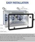 Two Pack License Plate Protectors For Front And Rear Plates ABS Matte Clear Shield assembly instructions with screws and caps
