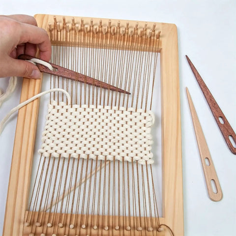 Tapestry Threading Tool Set With Four Wooden Tools Double Opening Design For Thick Yarn Rug Weaving Supplies With Smooth Tapered Points Durable Craft Kit For Quick Weaving And Shared Projects, wooden weaving tool on loom