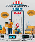 Artwork showcasing High-Precision 5.5-Digit Benchtop Multimeter with USA shipping, local support, and various instruments.