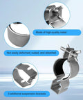 Adjustable Pipe And Drape Clamps For Party Decor, rust-resistant heavy-duty steel clamps with suspension brackets detail shown