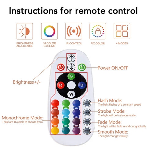 Remote control for Himalayan Pink Salt Lamp 7 Inches With Upgraded Remote Control And 16 Color Changing Modes USB Powered Large Crystal Night Light