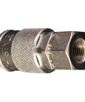 Rock Solid 1/4 Fnpt Air Coupler H Style Pneumatic Quick Connect showing metal design and threaded end, ideal for shop use.