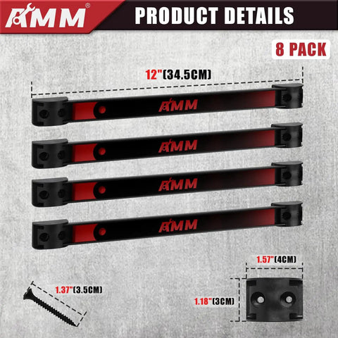 8 Pack 12 Inch Magnetic Tool Holder Strips With Mounting Screws Heavy Duty Tool Organizer Magnetic Bar For Garage Storage