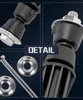 Front Sway Bar Link Kit For 2007 To 2016 Chevy Tahoe Avalanche Silverado 1500 Suburban And GMC Sierra 1500 Yukon Yukon XL Escalade Front Stabilizer Links Replacement K700432 25918049 5608020 K700538, close-up of black metal link and bushings