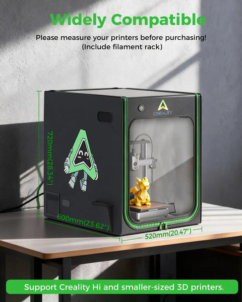 Led Lighting 3D Printer Enclosure Built To Last With Constant Temperature Fireproof And Dustproof Protective Cover 520x600x720mm