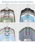 Space Saving 5 Layer Non Slip Shirt Hangers Kit For Closet Organization with clothes on hangers