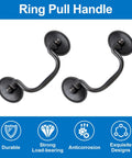 Oil Rubbed Bronze Ring Pull Handles 4 Pack, Vintage Style Cabinet Drawer Pulls with 86mm Center Hole shown with design features.