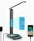 Desk Lamp With 10W Wireless Charger And USB Port, Clock LCD Display, Dope All In One Charging Station for home and dorm use