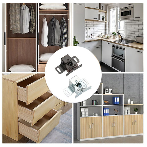 Six Pack Cabinet Latch With Double Roller Catch Hardware For Cupboard Closet Kitchen Cabinet Doors And RV Cabinets Bronze Finish