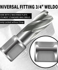 Kickass Hss Annular Cutter Set Weldon Shank Magnetic Drill Press Core Drill Bits, 3/4 inch, fits most mag drills, precision design.