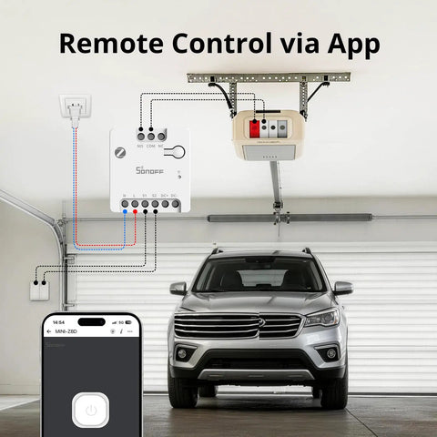 Zigbee 3.0 Dry Contact Relay With Wide AC DC Input For Smart Home Hubs, local control and mesh repeater for garage door