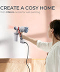 Pro Grade Ultra Lightweight Electric Paint Sprayer With Detachable Twenty Ounce Cup And Three Modes for painting a wall with 2.0mm nozzle.