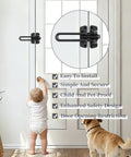 Heavy Duty Swing Bar Door Lock With Secure Latch Guard Clasp And Rust Resistant Zinc Alloy Frame For Inward Swinging Doors, child-proof.
