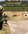 Shooting range use of Rechargeable Green Laser Bore Sight Kit With 32 Adapters For 0.17 To 12 GA Calibers Multi Caliber Bore Sighter Cordless Charging High Precision Quick Alignment For Hunting And Shooting at 200 yards visibility