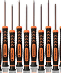 10-piece Magnetic Torx Screwdriver Set T2 Through T15, precision star bit tools with ergonomic handles for electronics