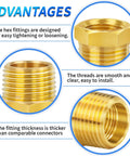 Advantages of Brass Pipe Fitting Hex Bushing Set 12-Pack NPT Thread Adapters with easy tightening and smooth, clear threads.