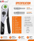 Deutsch Connector Kit With DTP 2 And 4 Pin Waterproof Automotive Plug Set, showing crimp tool specifications for solid contacts