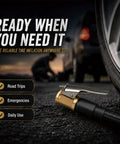 Locking Air Chucks For Tires With Quick Connect And 8mm Clip-On Adapter beside car tire, showing reliable use