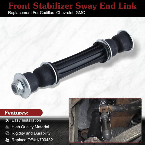 Front Stabilizer Sway End Link replacement for Cadillac, Chevrolet, GMC, black steel sway bar link with hardware