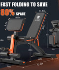 Adjustable Weight Bench With 1000 Lbs Capacity, Heavy Duty Foldable Home Gym Bench For Full Body Workouts, Flat Incline Decline Angles, dimensions.
