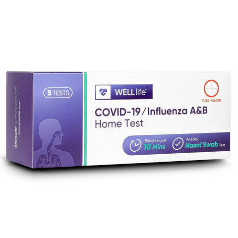 3 In 1 Covid Flu At Home Test Kit With 10 Minute Results For Covid Flu A And Flu B FDA 510K Cleared Five Test Pack