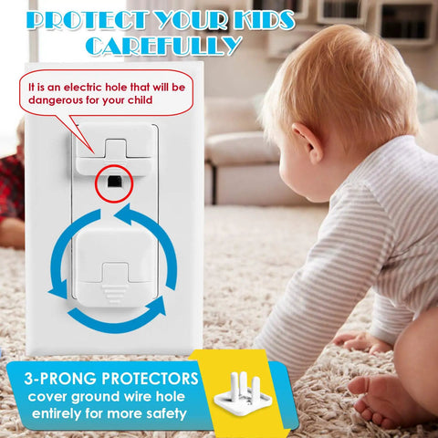 Outlet Covers 38 Pack White Kid Proof Electrical Plug Covers For Baby Safety And Home Protection, durable socket shown blocking access
