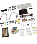 Premium ESP32 Development Board Kit Engineered For Python IoT Programming And No Fuss DIY Projects with various components and tools.