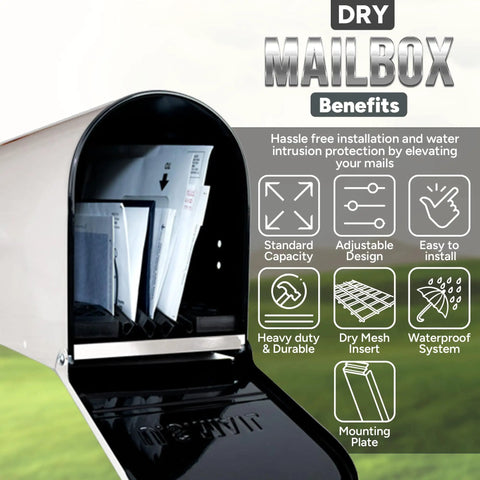Outdoor Metal Mailbox With Waterproof Insert That Keeps Mail Dry In Any Weather Weatherproof Exterior Mailbox USPS Approved White Finish