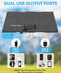 30W Portable Solar Panel Charger With All In One Foldable Tri Fold Design USB C And USB A ETFE IP67 Waterproof with dual ports