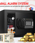 1.2 Cubic Feet Small Fire Safe Box For Home With Fireproof Build Digital Keypad Lock Spare Keys Removable Shelf shown open