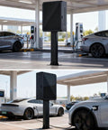Top Shelf Heavy Duty EV Charger Lock Box Built Tough With Rock Solid Key Code Security And All Weather Resistant Shell mounted in a charging station.