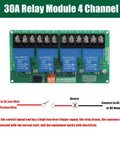 30A 4 Channel Relay Module 12V Expansion Board With High Low Level Trigger Optocoupler Isolation For PLC Automation Equipment Control Industrial Applications
