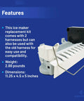 Replacement Icemaker For Frigidaire Refrigerator Models 218226700 218699501 218713500 240352401 features overview