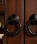 Antique Black Drop Ring Drawer Pulls Set Of 10 For Cabinets And Furniture, 1.69 Inch Total Length With 1.18 Inch Ring Diameter